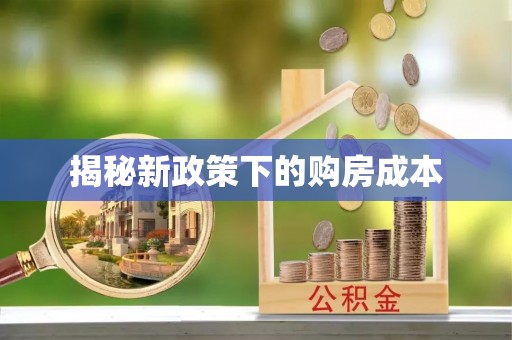 上海揭秘新政策下的购房成本