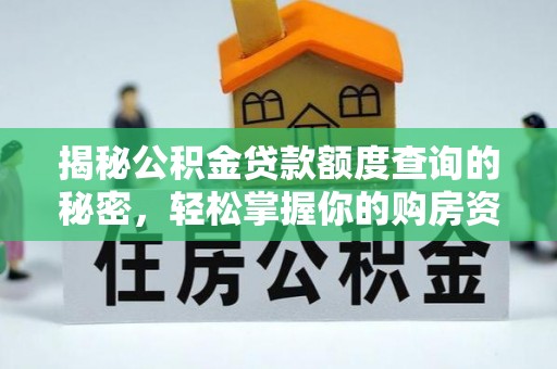 上海揭秘公积金贷款额度查询的秘密，轻松掌握你的购房资金